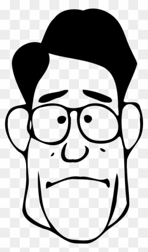 Man Face Clipart Black And White , Png Download - Man Face Clip