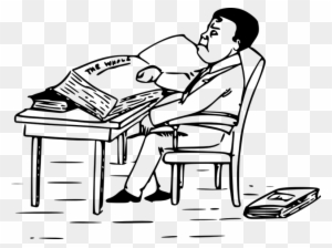 Person Sitting At Desk Drawing - Drawing A Man Reading A Book