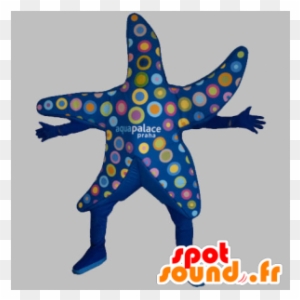 New Mascot Blue Starfish With Colorful Circles - Disfraz De Estrella De Mar