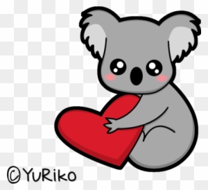I Love Koalas By O Yuriko O - Koala In Love - Free Transparent PNG Clipart  Images Download