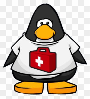 Provide Medical Help T-shirt From A Player Card - Club Penguin Popcorn
