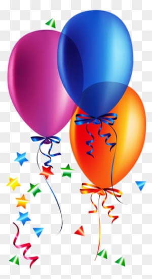 Confetti Clip Art - Happy Birthday With Balloons