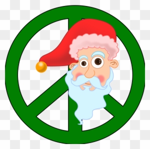 Santa Head Christmas Xmas Peace Symbol Sign Coloring - Santa Claus