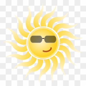 Smiling Sun Clipart 15, - Sun With Glasses Png