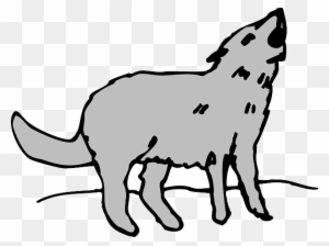 Gray, Cartoon, Art, Animal, Coyote, Howling - Black And White Coyote Images Png