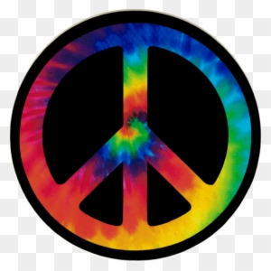 Peace Sign - Peace Sign Tie Dye Small Bumper Sticker Decal 3 5 Circular
