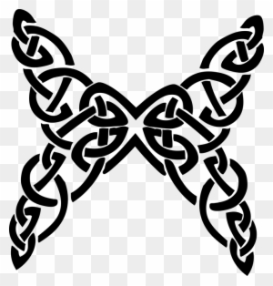 Border Design Black And White Butterfly 21, Buy Clip - Celtic Knot Butterfly