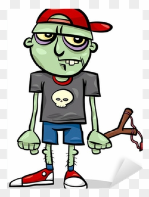 Halloween Zombie Kid Cartoon Illustration Sticker • - Cartoon Zombie