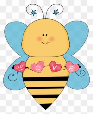 Blue Love Bee Clip Art - Love Bee Clipart