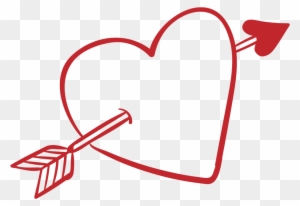 Cupid Arrow Heart Valentines Day Love - Arrow Heart With Cupid Png