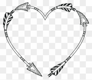 Free Clipart Of A Flint Arrow Heart Shaped Frame - Heart Shaped Frame Png