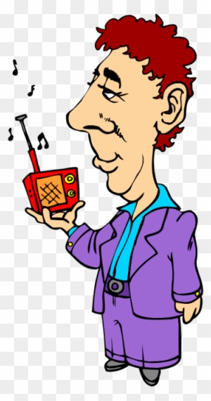With Music Radio, It's About The Songs - Man Listening To Radio Cartoons