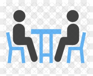 Sitting Together Discussing, Sharing, Talking With - Dinner Meeting Icon