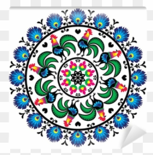 Polish Traditional Folk Art Pattern In Circle With - Folk Art