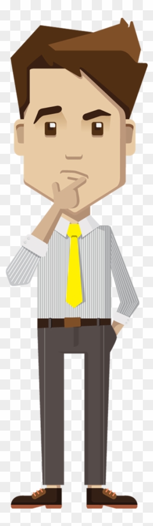 Cartoon Businessman Thinking - Thinking Business Man Png