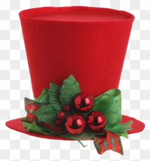 Red Top Hat Ornament, Matching Larger Red Top Hat Serves - Christmas Top Hat Clipart