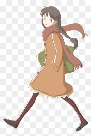 The anime Girl is Walking 