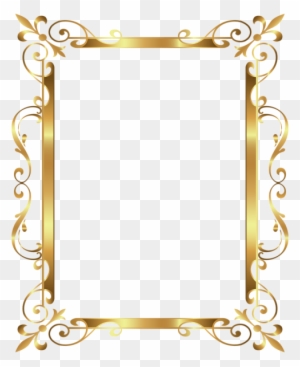 Gold Border Frame Deco Transparent Clip Art Image - Gold Border Transparent Background