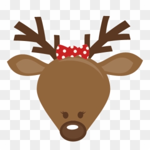Cute Girl Reindeer Head Svg Cutting Files For Scrapbooking - Christmas Cookie Svg