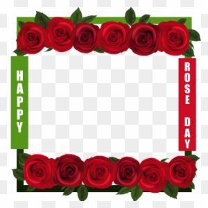 Personalize Photo Frame With Red Rose - Happy Rose Day Photo Frame
