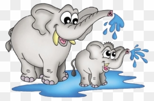 Mother And Baby Elephant Clipart - Elephant With Baby Clipart