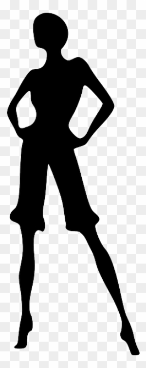 Silhouette Woman, Girl, Female, Pants, Person, Shorts, - Woman With Hands On Hips Silhouette