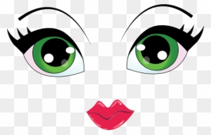 Pretty Face Smiley Emoticon - Girl Cartoon Eyes Png
