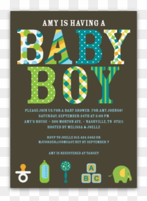 Pattern Letters Baby Shower Invitations - Baby Shower Invitations