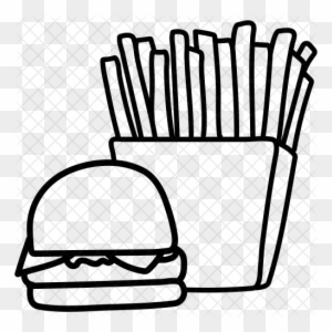 French-fries Icon - Fast Food Icon Drawing Png
