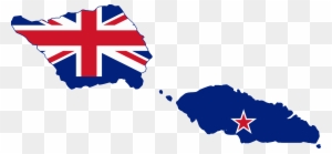 Flag Map Of Western Samoa - Flag Of American Samoa