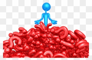 3d Man With Lots Of Tiny Question Marks - Stock Illustration