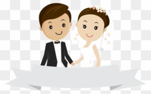 Happy Wedding Png - Cartoon Wedding Couple Png