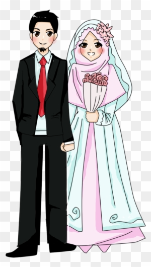 Kartun Wedding Islami Png