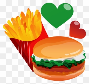 Hamburger French Fries Fast Food Euclidean Vector - Fast Food Vector Free