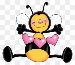 Пчелы С Розовым Love Hearts - Bee Valentine Clipart