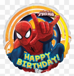 18" Ultimate Spider-man Circle Happy Birthday Foil - Happy Birthday Spiderman