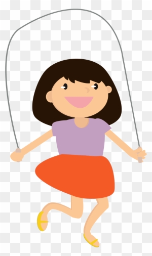 Jumping Rope - Girl Jumping Rope Cartoon