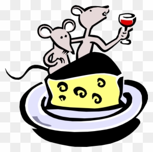 Vector Illustration Of Cartoon Mice Dining On Wine - Narrative Text The Little Mouse