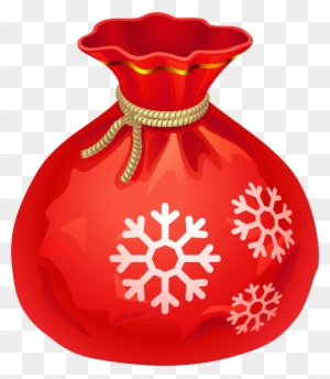 Transparent Christmas Red Santa Bag Png Clipart - Santa Bag Png