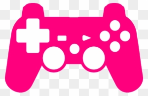 Play Station Controller Silhouette Clip Art - Game Controller Cartoon Pink