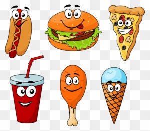 Ice Cream Fast Food Cheeseburger Hot Dog Hamburger - Fast Food Cartoon