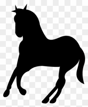 Running Horse Black Silhouette Turning To Left Pose - Running Black Horse Logo
