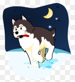 Similar Clip Art - Cute Husky Playing In The Snow