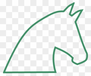 Horse Outline No Fill - Green Horse Head