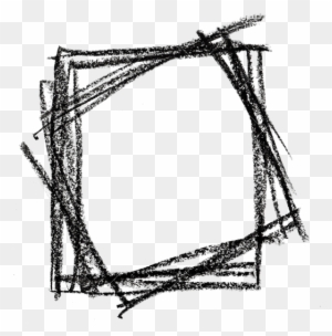 Square Shape Made With Black Pastel Crayon - Crayon Square Png