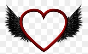 Wings Clipart Black Heart - Portable Network Graphics