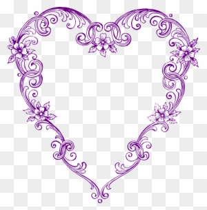 Free Images Fancy Vintage Purple Heart Clip Art - Vintage Heart Clip Art