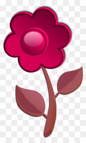 Pink Flower Cute Clip Art - Red Violet Flowers Clipart