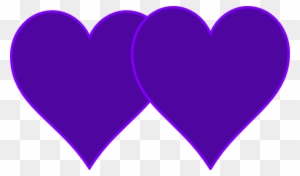 Double Lined Purple Hearts Clip Art At Clker - Purple Double Heart Clip Art