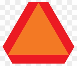 Slow Moving Vehicle - Red And Orange Triangle Road Sign